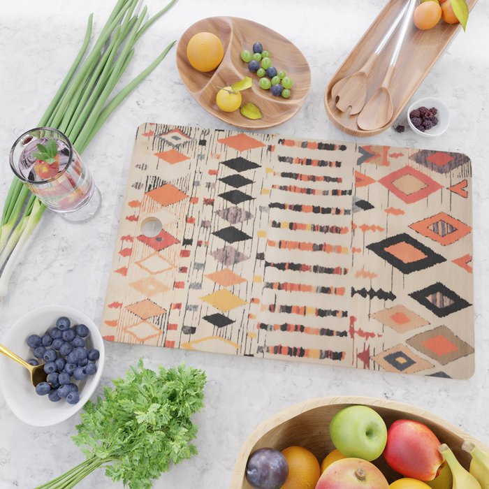 Moroccan Berber Rug Design No.46 - Multicolor, Ivory White Cutting Board Gallery Image 2