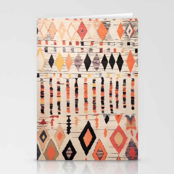 Moroccan Berber Rug Design No.46 - Multicolor, Ivory White Stationery Card Gallery Image 1