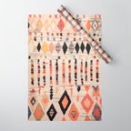 Moroccan Berber Rug Design No.46 - Multicolor, Ivory White Wrapping Paper Gallery Image 1