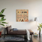 Moroccan Berber Rug Design No.46 - Multicolor, Ivory White Wood Wall Art Gallery Image 2