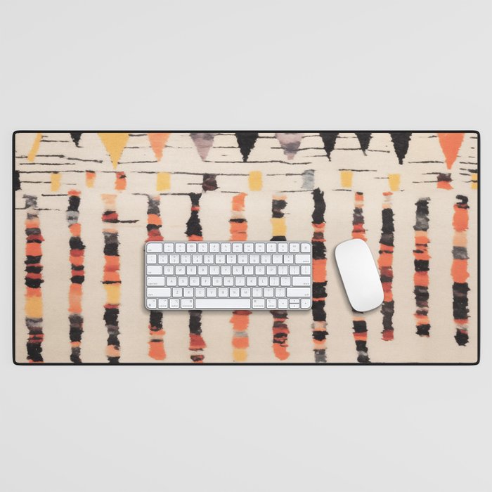 Moroccan Berber Rug Design No.46 - Multicolor, Ivory White Desk Mat Gallery Image 1