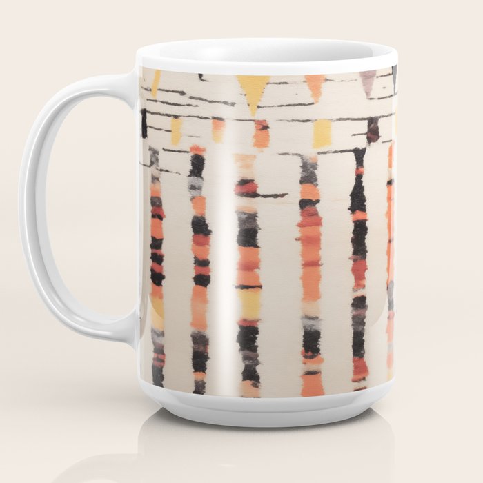 Moroccan Berber Rug Design No.46 - Multicolor, Ivory White Coffee Mug Gallery Image 3