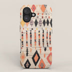 Moroccan Berber Rug Design No.46 - Multicolor, Ivory White iPhone Case Gallery Image 1