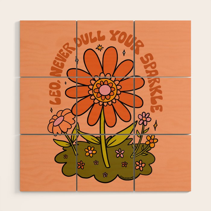 Leo Flower Wood Wall Art Gallery Image 1
