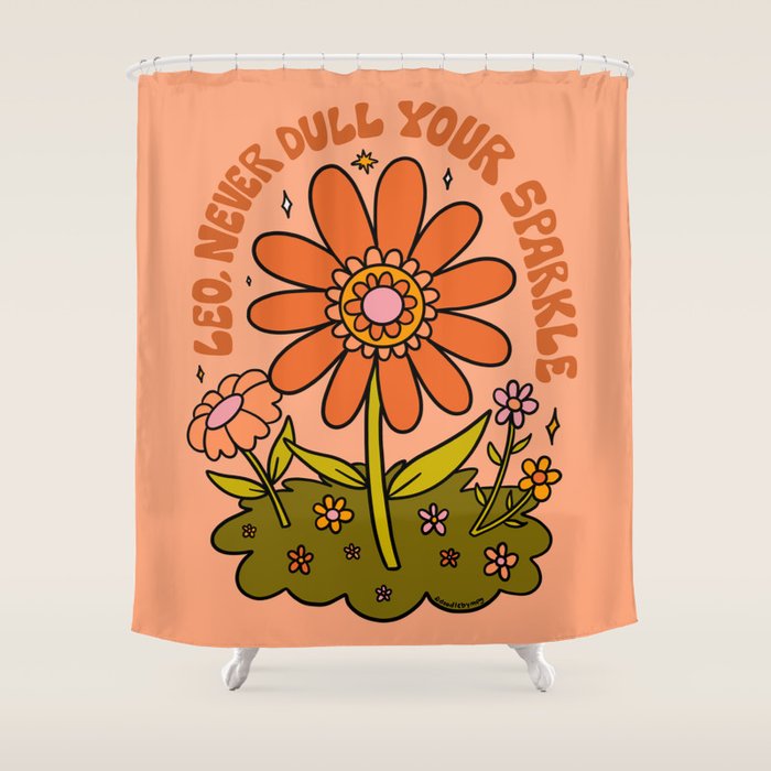 Leo Flower Shower Curtain Gallery Image 1