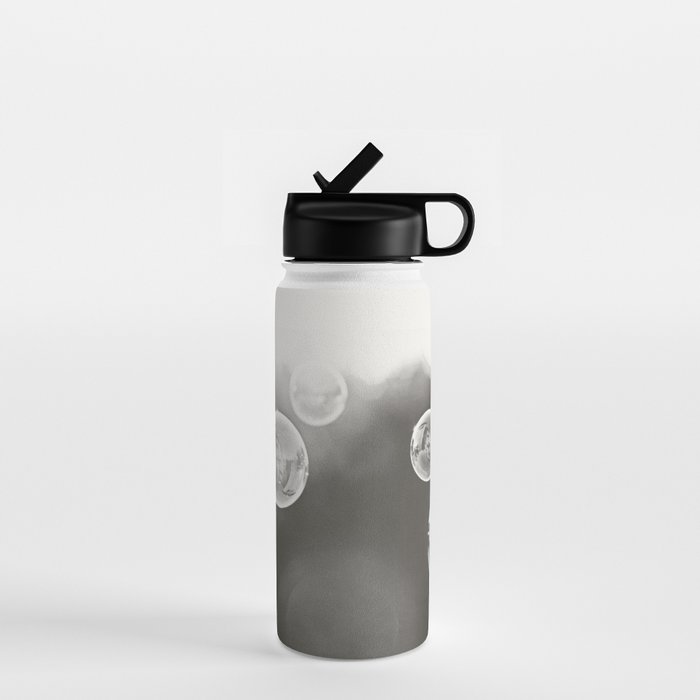 Bubble Photography, Black and White Bathroom Art, Laundry Room Photo Water Bottle Gallery Image 1