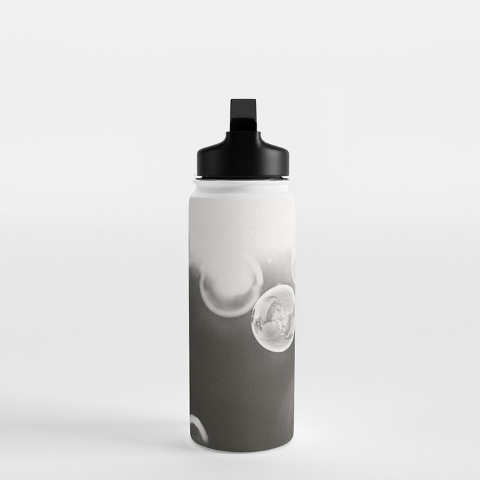 Bubble Photography, Black and White Bathroom Art, Laundry Room Photo Water Bottle Gallery Image 3