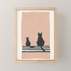 Sitting Cats Abstract Mini Art Print Gallery Image 1