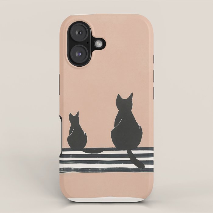 Sitting Cats Abstract iPhone Case Gallery Image 1