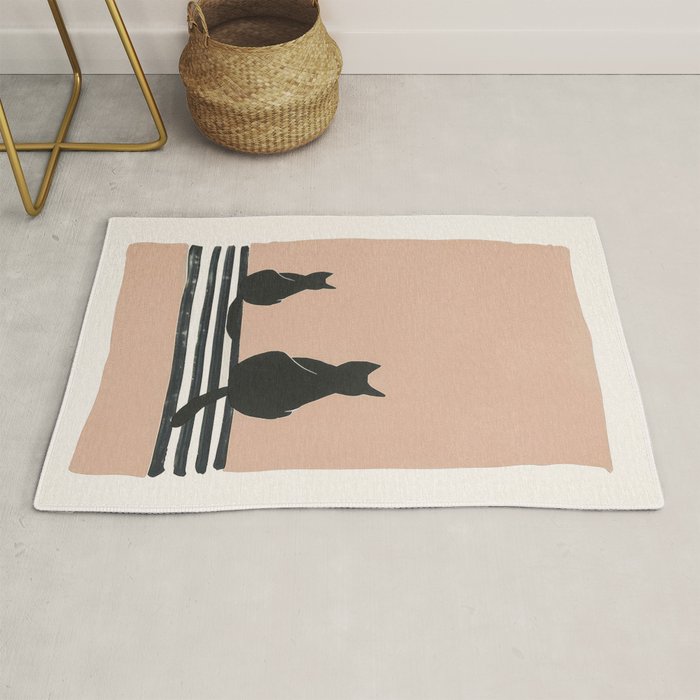 Sitting Cats Abstract Rug Gallery Image 1