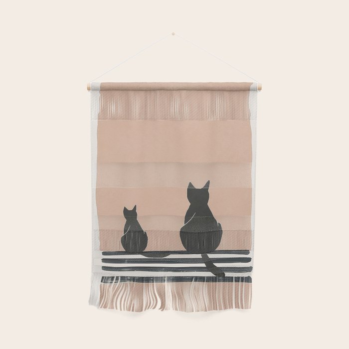 Sitting Cats Abstract Wall Hanging Gallery Image 1