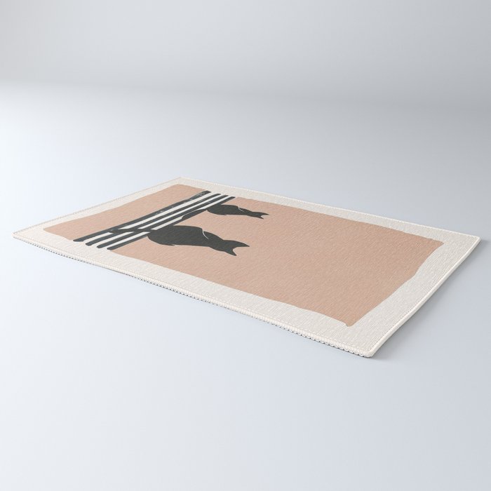 Sitting Cats Abstract Rug Gallery Image 3