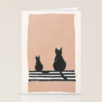 Sitting Cats Abstract Stationery Card Gallery Image 2