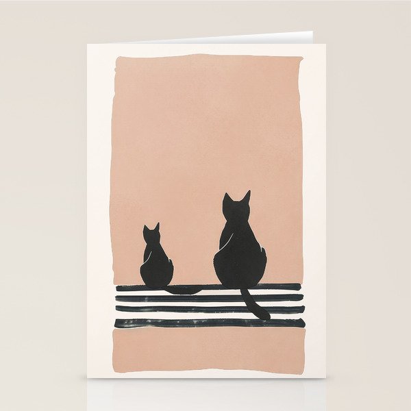 Sitting Cats Abstract Stationery Card Gallery Image 2