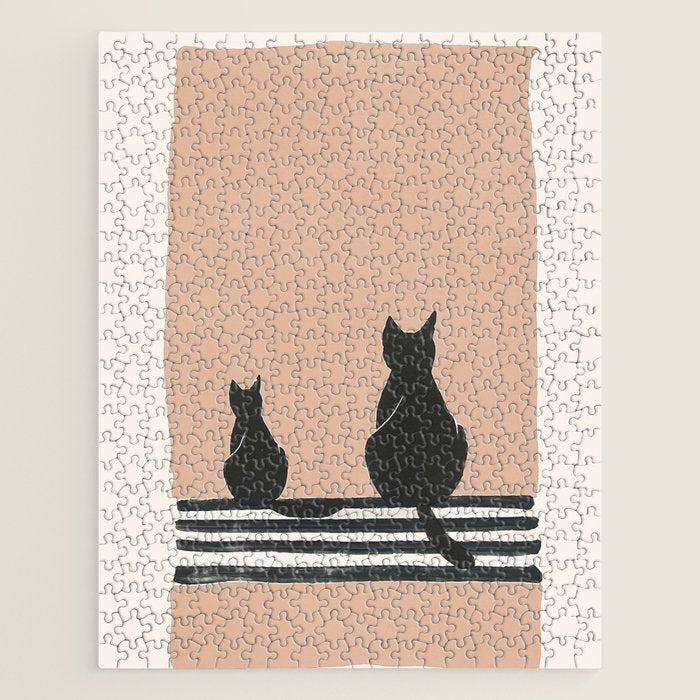 Sitting Cats Abstract Jigsaw Puzzle Gallery Image 1