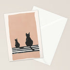 Sitting Cats Abstract Stationery Card Gallery Image 2