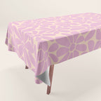 Retro Floral - Cream and Pink Tablecloth Gallery Image 1
