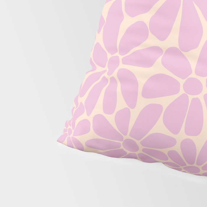 Retro Floral - Cream and Pink Pillow Sham Gallery Image 4