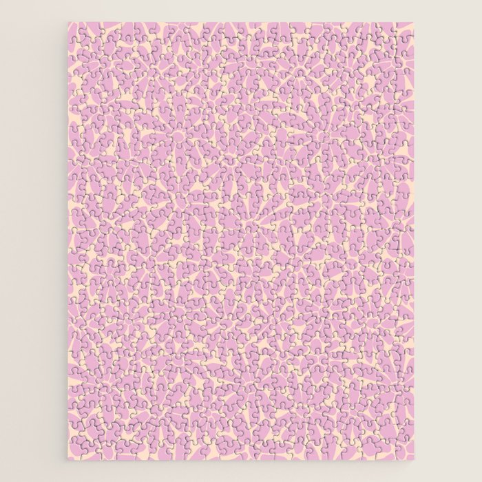 Retro Floral - Cream and Pink Jigsaw Puzzle Gallery Image 1