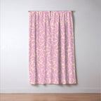 Retro Floral - Cream and Pink Window Curtain Gallery Image 3