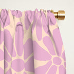 Retro Floral - Cream and Pink Window Curtain Gallery Image 2