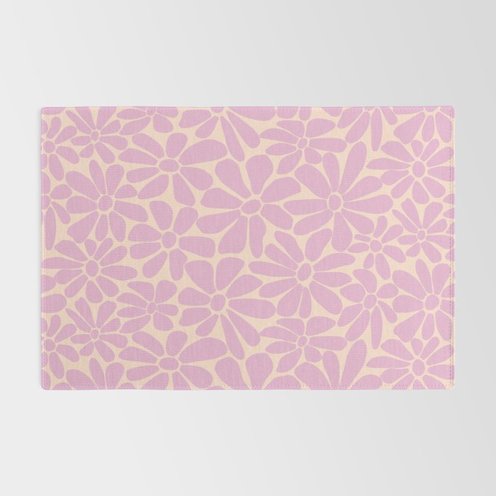 Retro Floral - Cream and Pink Rug Gallery Image 2