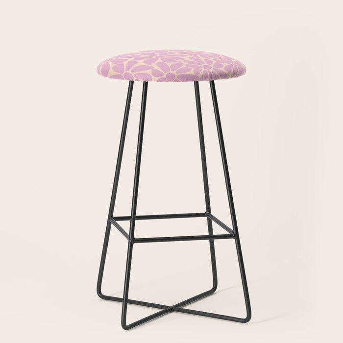 Retro Floral - Cream and Pink Stool Gallery Image 1