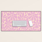 Retro Floral - Cream and Pink Desk Mat Gallery Image 1