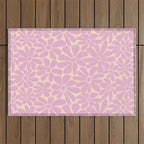 Retro Floral - Cream and Pink Outdoor Rug Gallery Image 1
