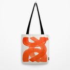 Mid Century Modern Abstract Painting Orange Watercolor Brush Strokes Tote Bag Gallery Image 2