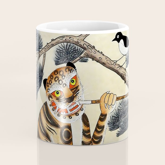 Korean Minhwa Tiger with Pipe Coffee Mug Gallery Image 4