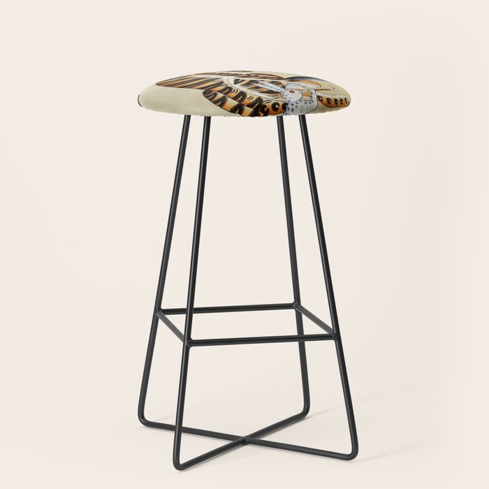 Korean Minhwa Tiger with Pipe Stool Gallery Image 1