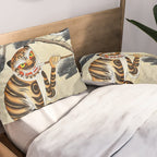 Korean Minhwa Tiger with Pipe Pillow Sham Gallery Image 2