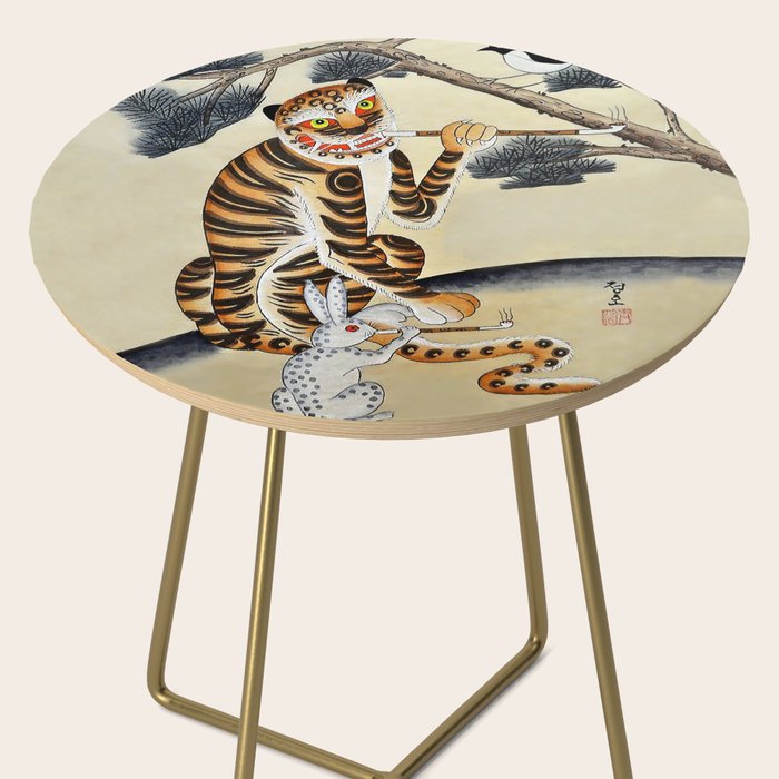 Korean Minhwa Tiger with Pipe Side Table Gallery Image 2