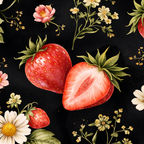 Luxury Strawberry Botanical Pattern - Dark Floral Aesthetic Coffee Mug Gallery Image 2