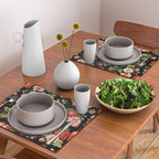 Luxury Strawberry Botanical Pattern - Dark Floral Aesthetic Placemat Gallery Image 2