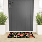 Luxury Strawberry Botanical Pattern - Dark Floral Aesthetic Welcome Mat Gallery Image 3