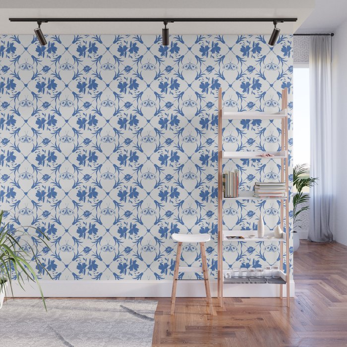 Floral Pleasure blue B Wall Mural Gallery Image 1
