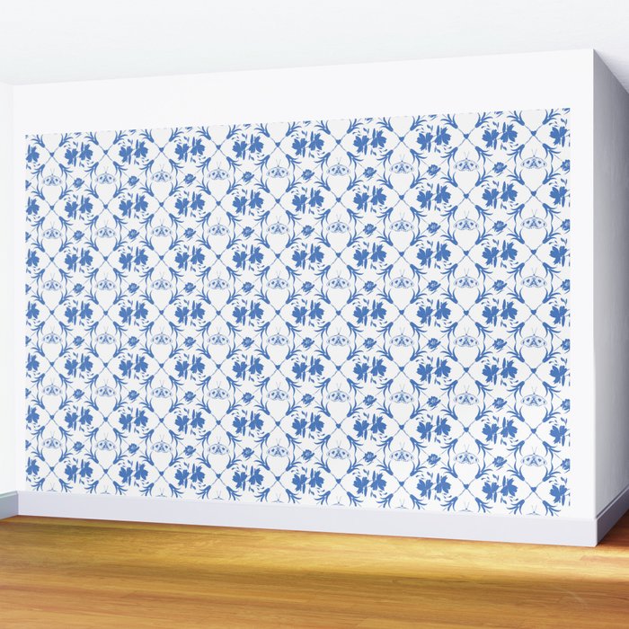 Floral Pleasure blue B Wall Mural Gallery Image 2