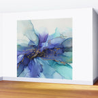 Blue Floral Abstract Ink Wall Mural Gallery Image 2