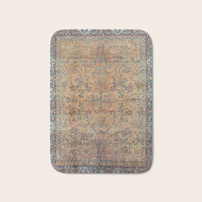 Kashan Floral Persian Carpet Print Bath Mat Gallery Image 1