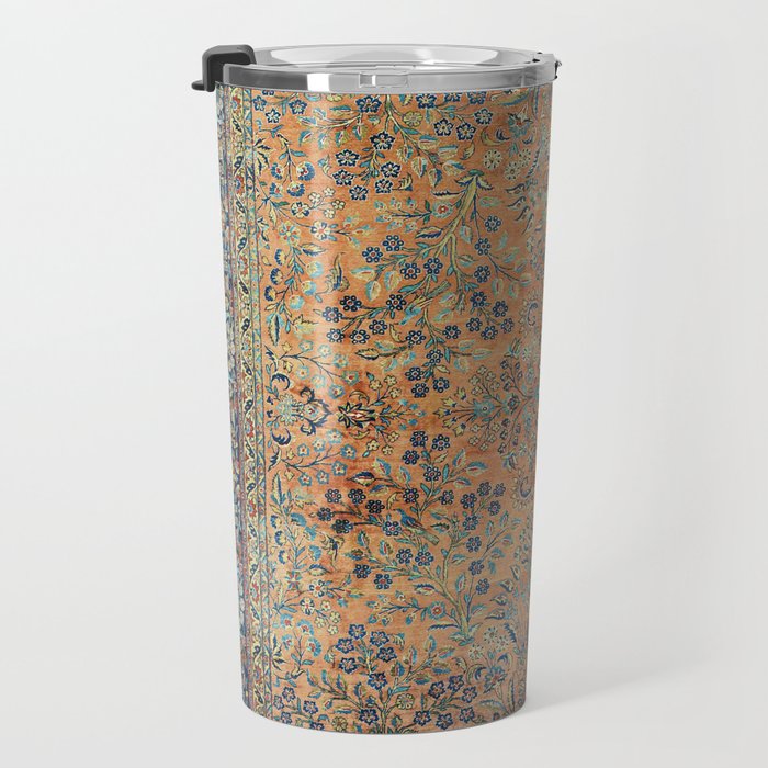 Kashan Floral Persian Carpet Print Travel Mug Gallery Image 3