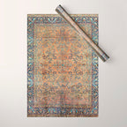 Kashan Floral Persian Carpet Print Wrapping Paper Gallery Image 1