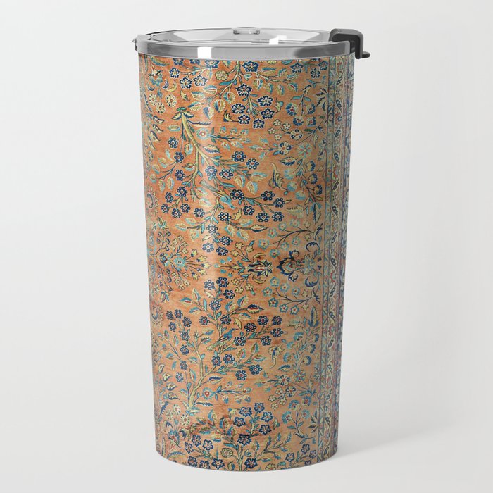 Kashan Floral Persian Carpet Print Travel Mug Gallery Image 2