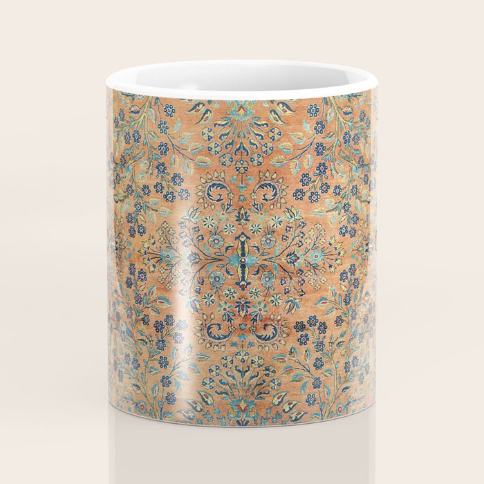 Kashan Floral Persian Carpet Print Coffee Mug Gallery Image 4