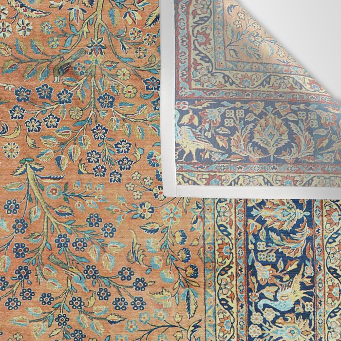 Kashan Floral Persian Carpet Print Wall Tapestry Gallery Image 3