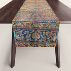 Kashan Floral Persian Carpet Print Table Runner Gallery Image 1