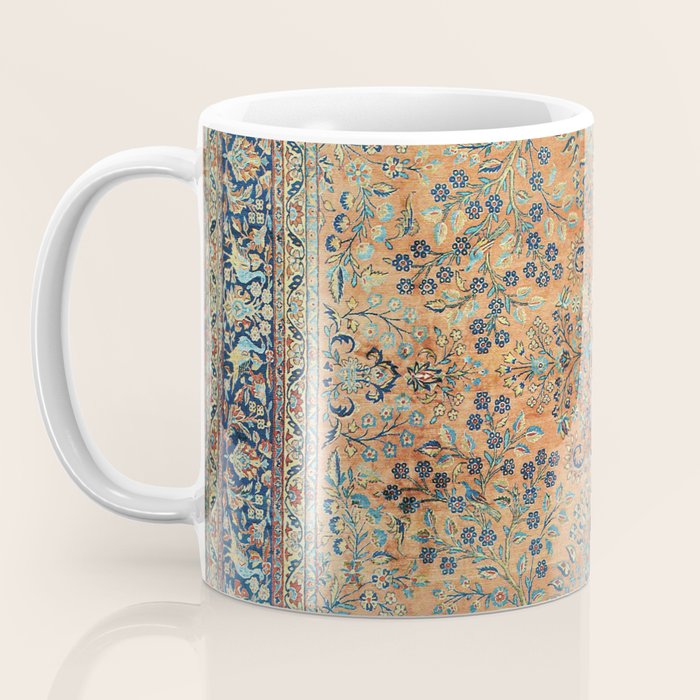 Kashan Floral Persian Carpet Print Coffee Mug Gallery Image 3