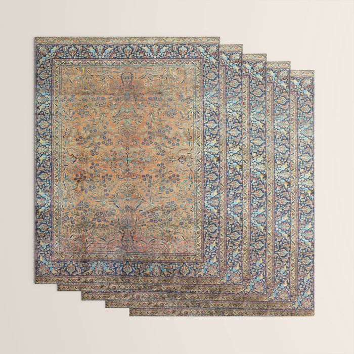 Kashan Floral Persian Carpet Print Wrapping Paper Gallery Image 3