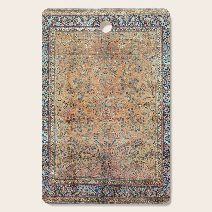 Kashan Floral Persian Carpet Print Cutting Board Gallery Image 1